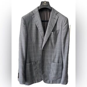 EIDOS by ISAIA Napoli - classic gray check blazer (48R, Made in Italy)